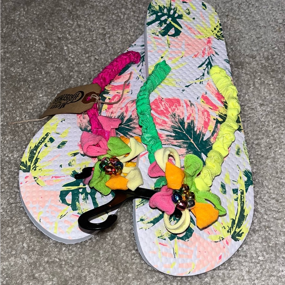 Pina Colada -custom made Floral Flip Flops